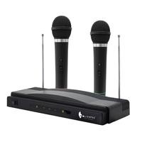 Set Micrófonos Inalámbricos Alien Pro MA-220 Negro/Receptor de antena doble